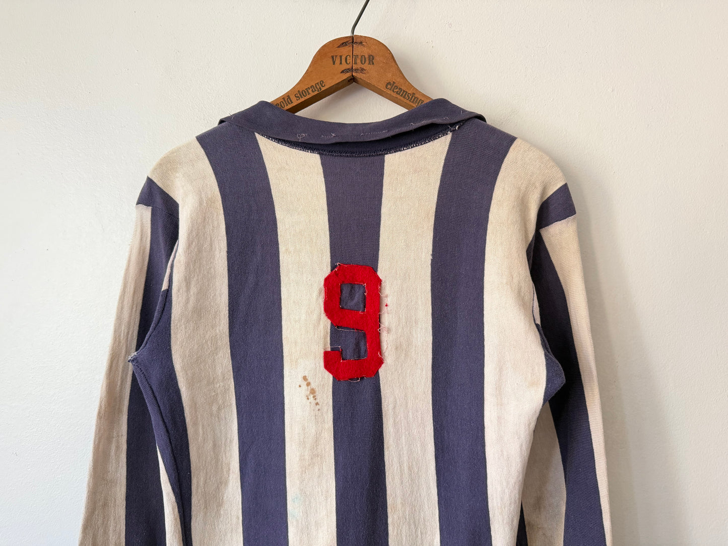 60's #9 Striped Cotton Collared Jersey