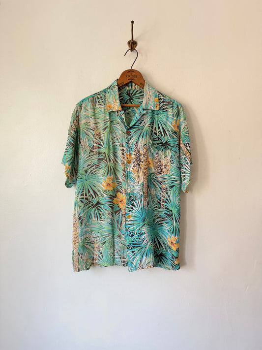 60's Vibrant Floral Rayon Hawaiian Shirt
