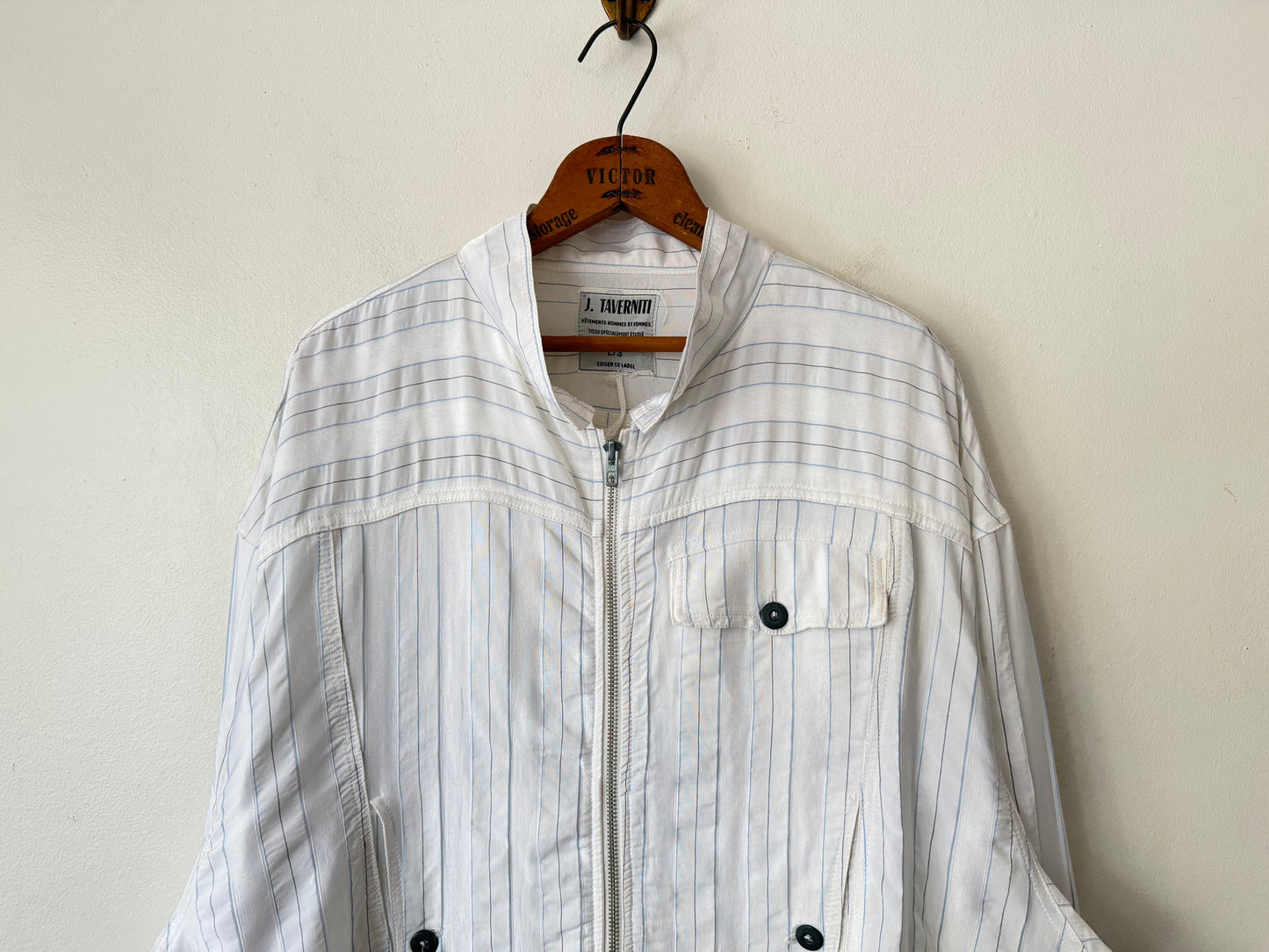 80's J. Taverniti Pompiste Striped Zip Jacket