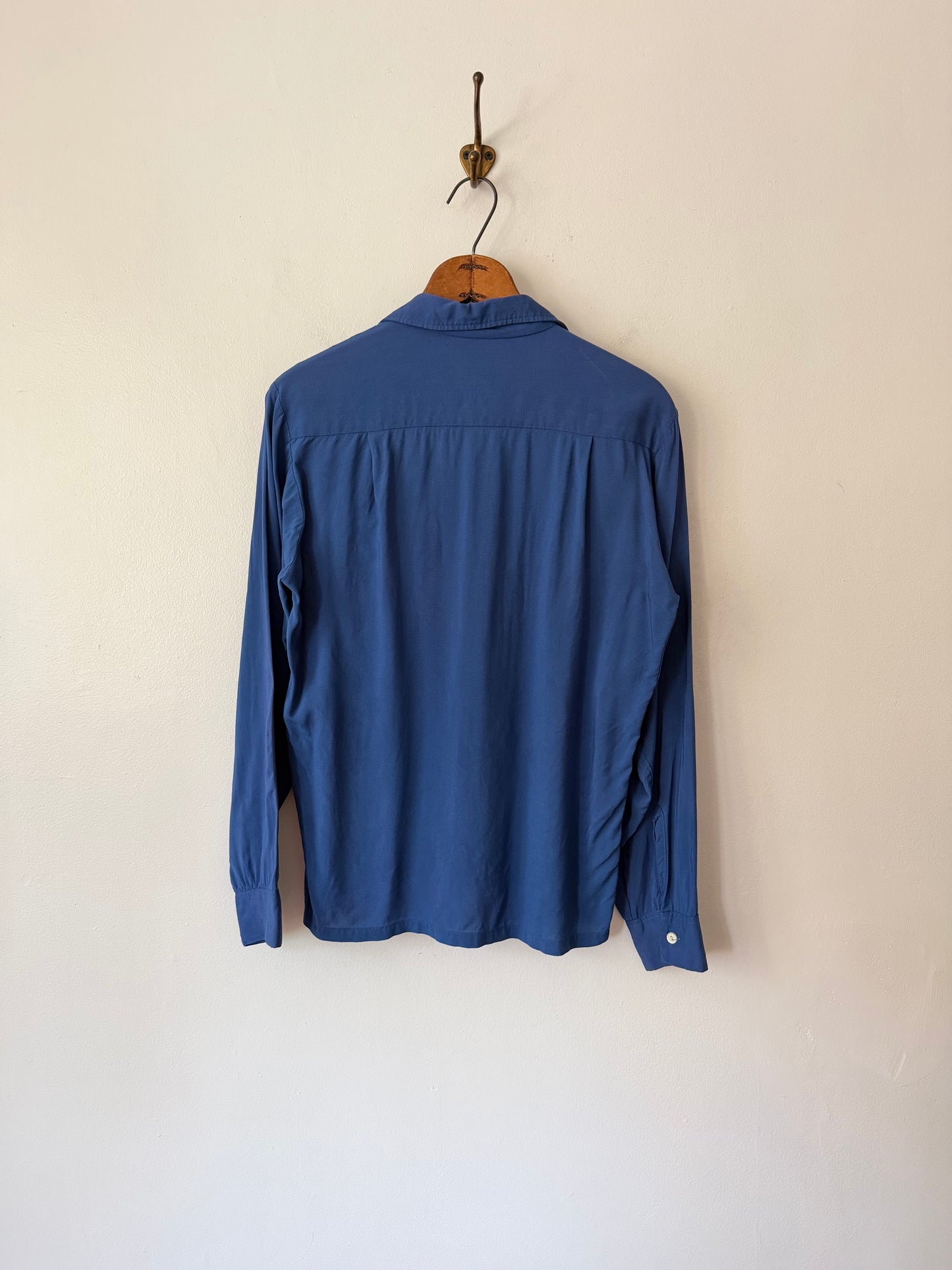 60's Campus Embroidered Paneled Colorblock Shirt