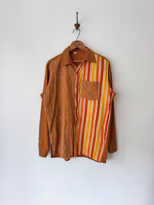 80's Scrap Pattern Paneled Shirt