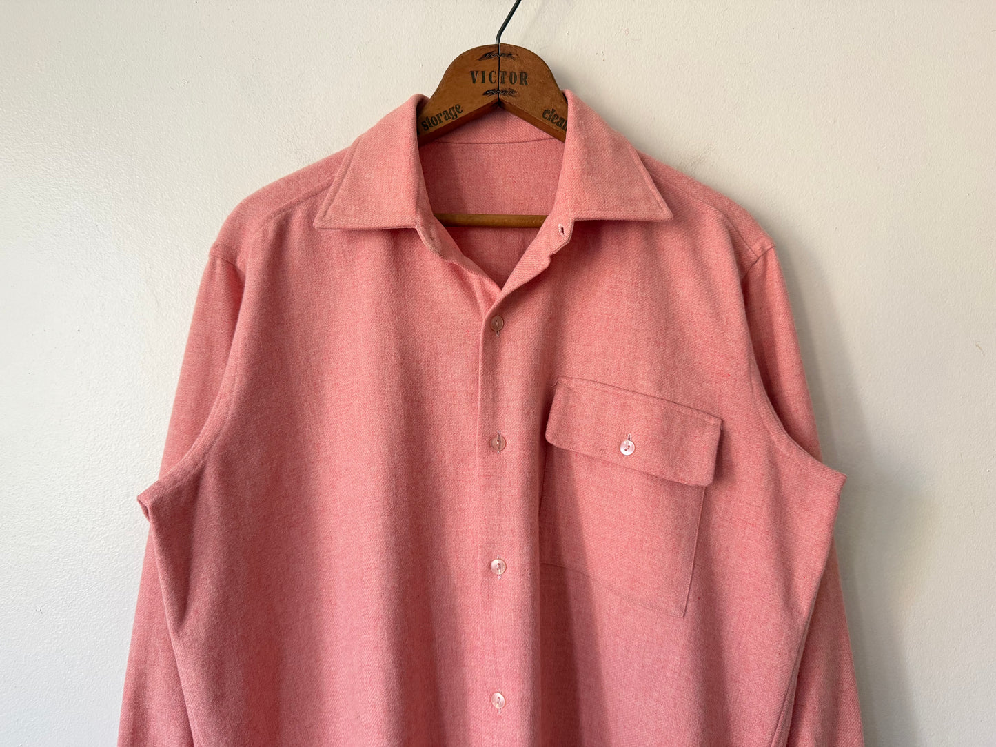 70's Salmon Pink Wool Shirt