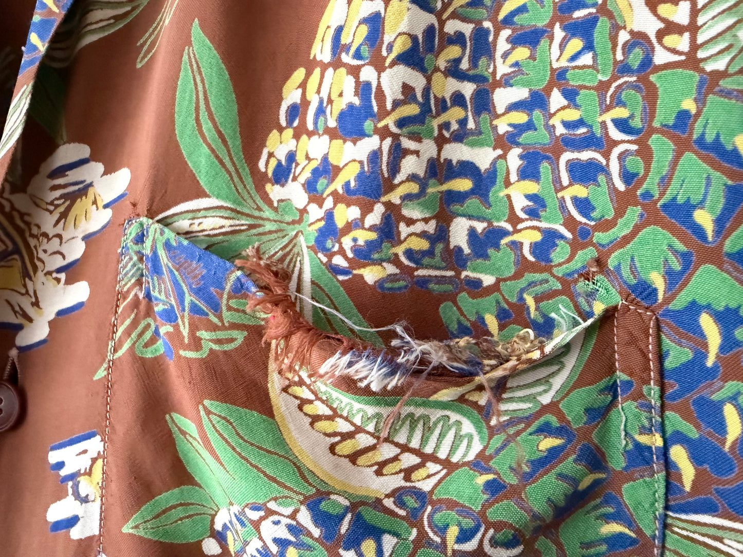 50's National Rayon Pineapple Printed Shirt