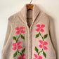 60's Wool Floral Graphic Cowichan Sweater