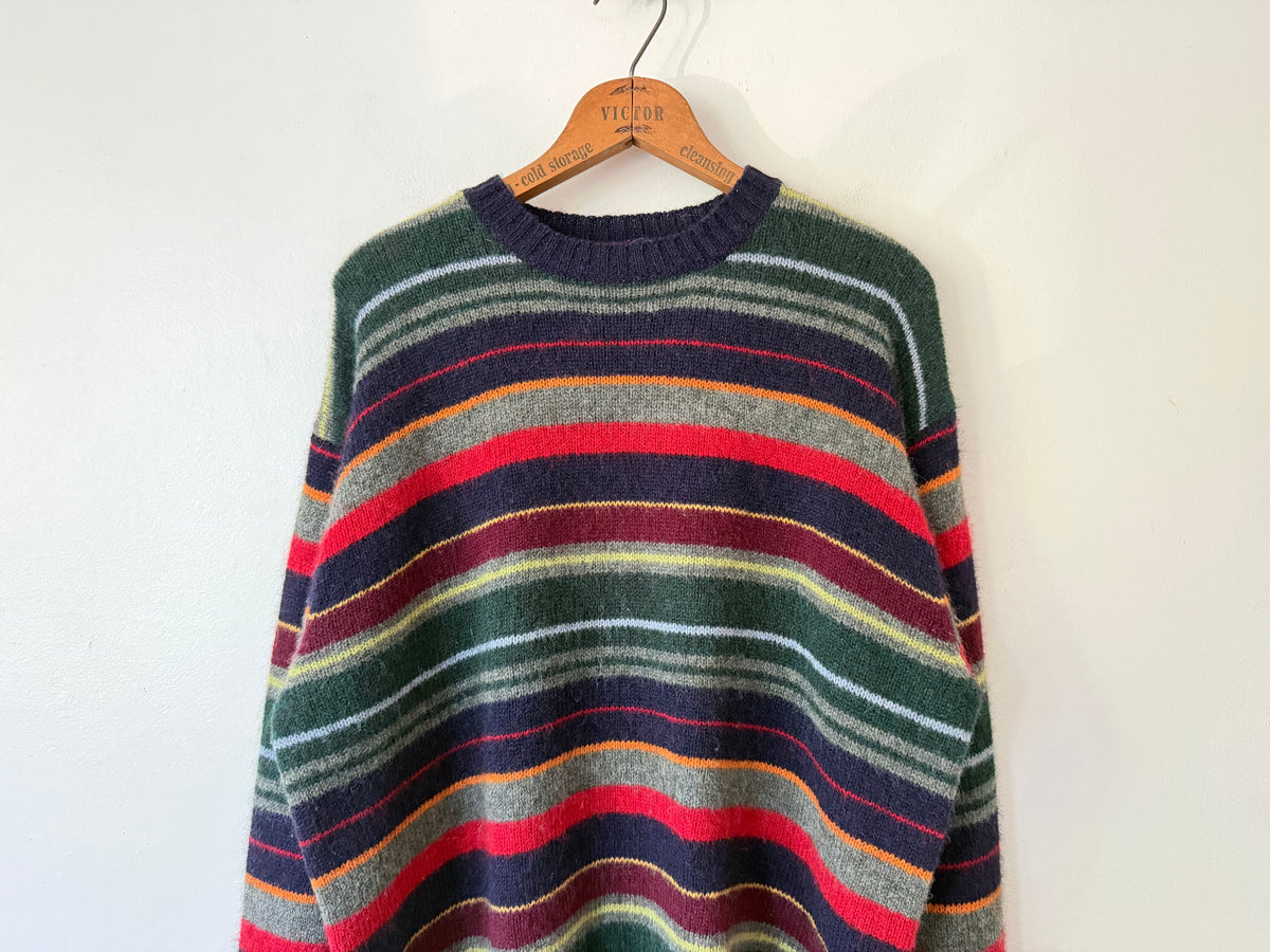 90's J Crew Colorful Striped Wool Sweater