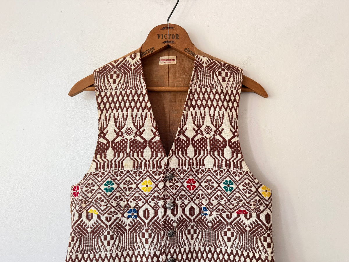 60's Brooks Brothers Festive Embroidered Waistcoat