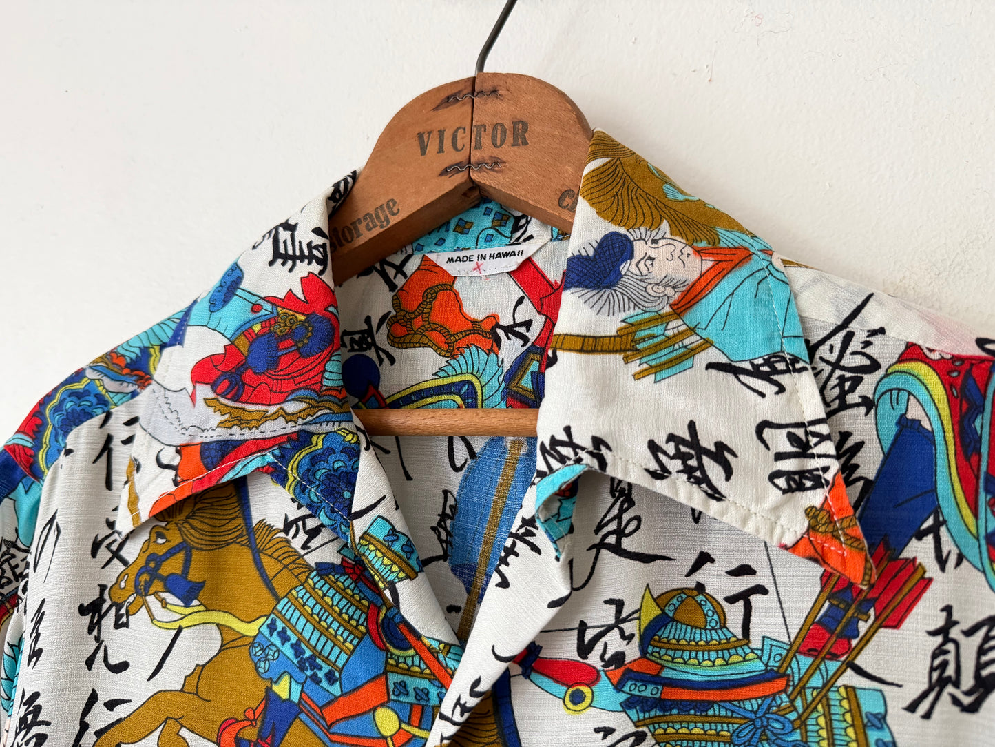 70's Samurai Print Leisure Shirt