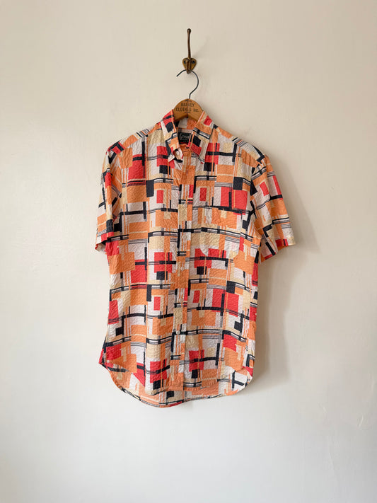 Gitman Bros Geometric Seersucker Shirt
