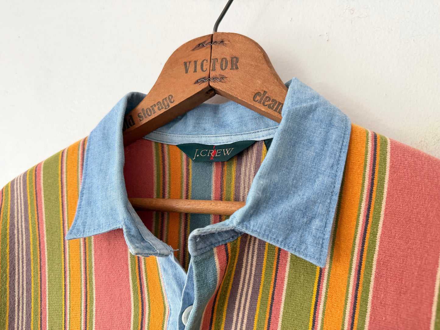 90's J. Crew Colorful Striped L/S Polo
