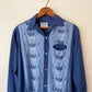 60's Campus Embroidered Paneled Colorblock Shirt
