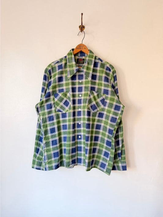 70's B.V.D. Brand Cotton Plaid Lightweight Flannel Shirt