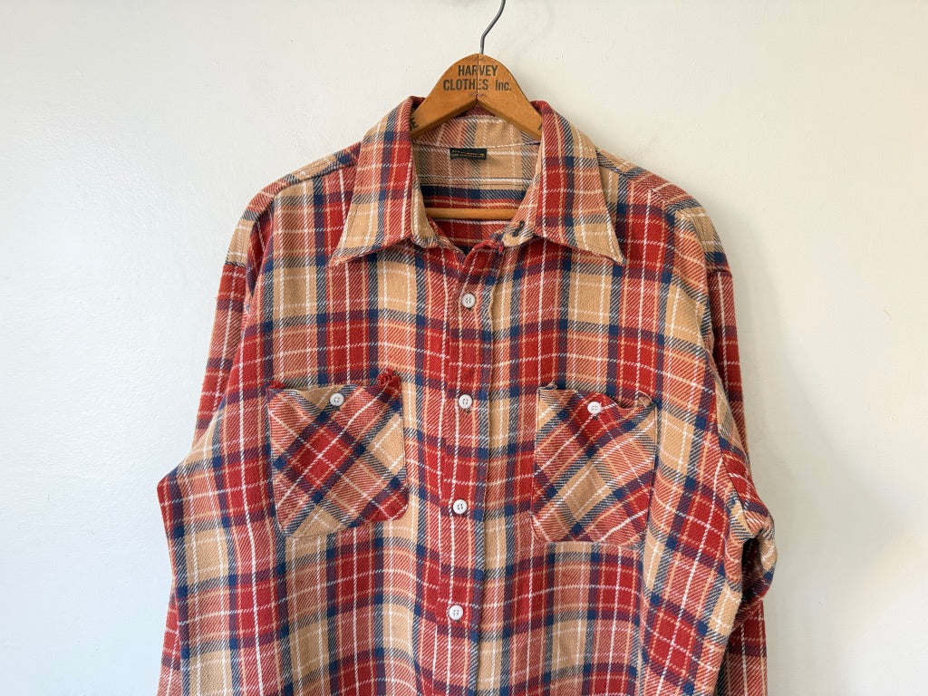 70's Big Yank Cotton Plaid Flannel Shirt