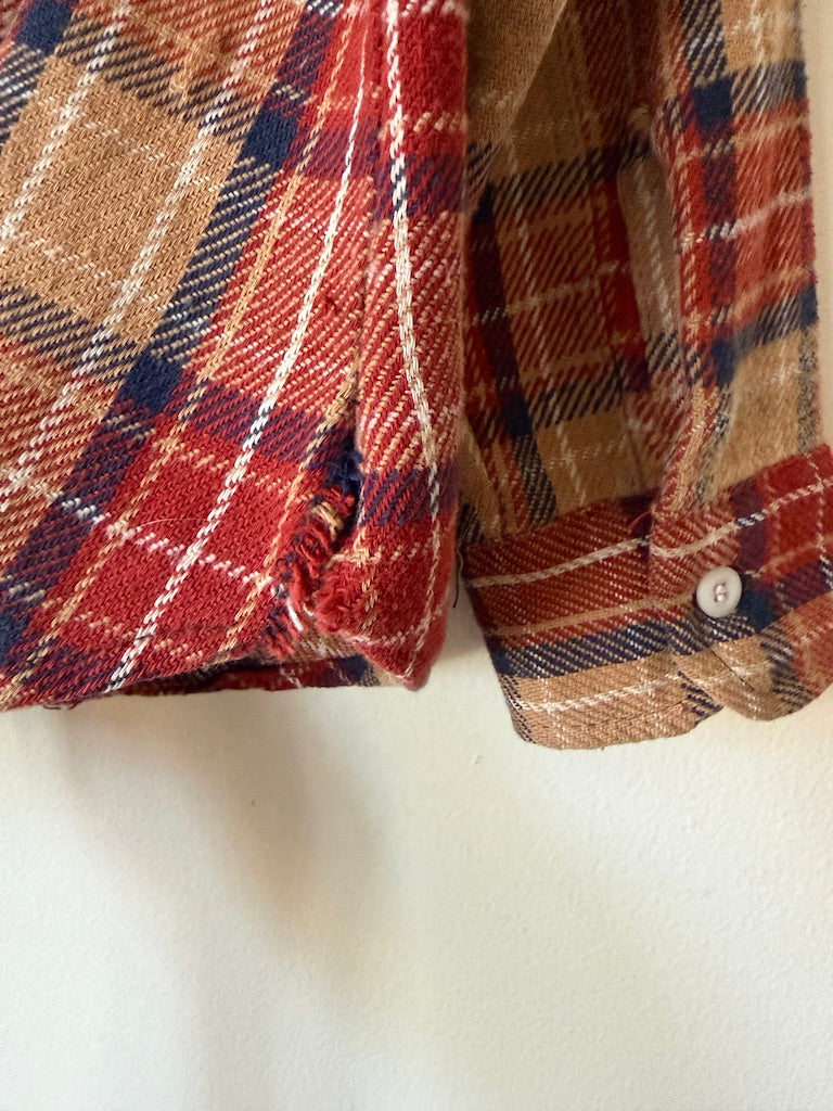 70's Big Yank Cotton Plaid Flannel Shirt