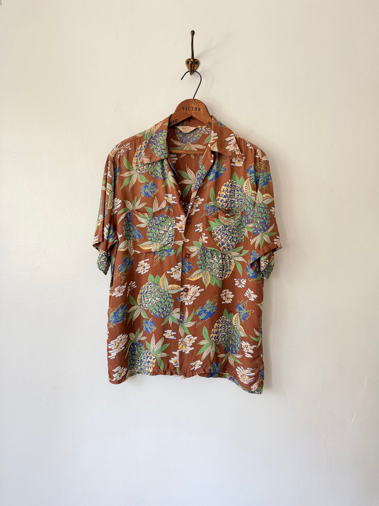 50's National Rayon Pineapple Printed Shirt