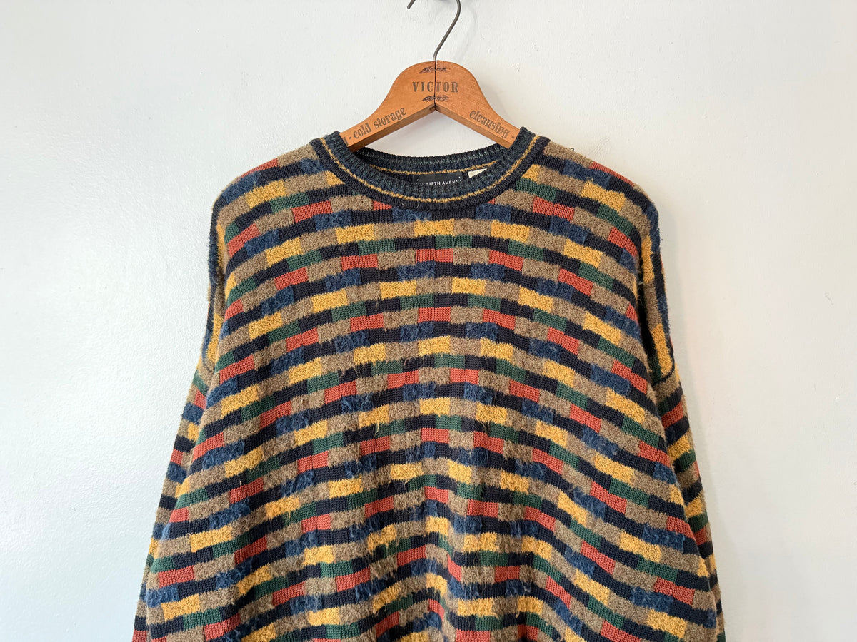 80's Saks Fifth Avenue Wool Geometric Sweater