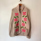 60's Wool Floral Graphic Cowichan Sweater