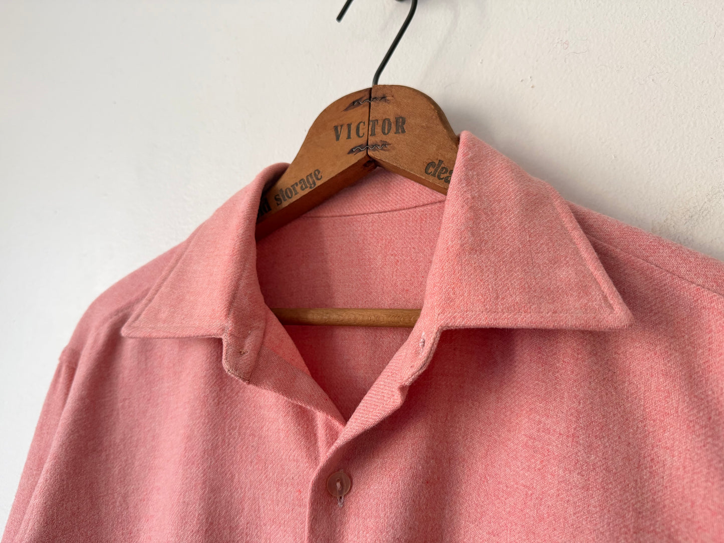 70's Salmon Pink Wool Shirt