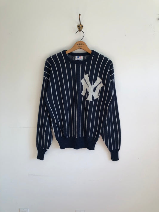 90's Cliff Engle New York Yankees Classic Pinstripe Sweater