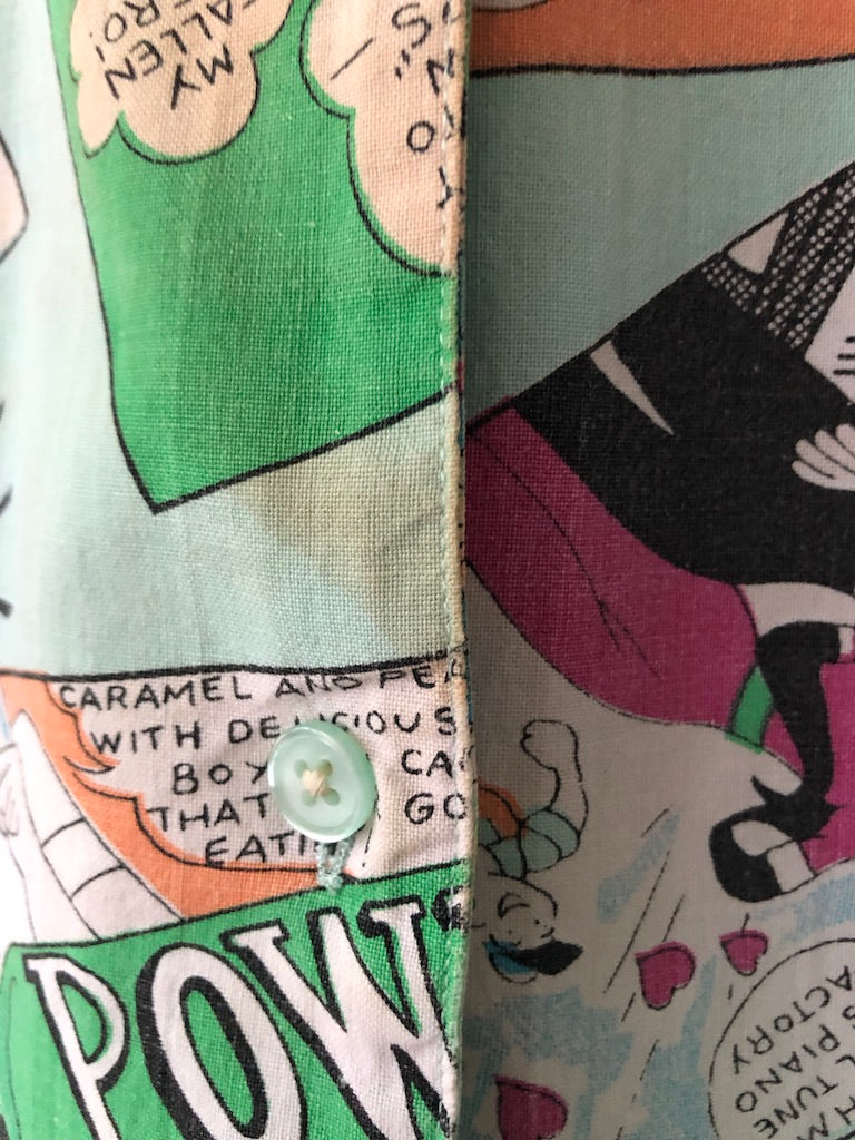 80's Gearing Up Comic Strip Button Up Shirt