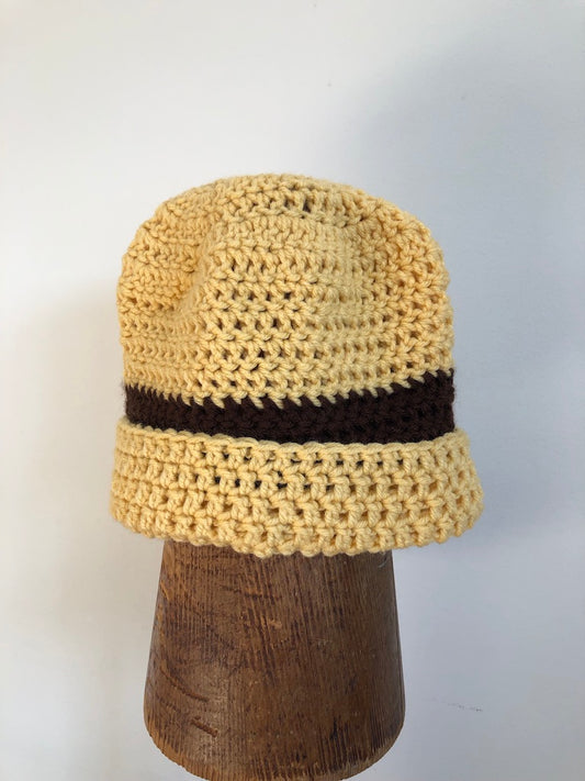 Crocheted Single Stripe Beanie