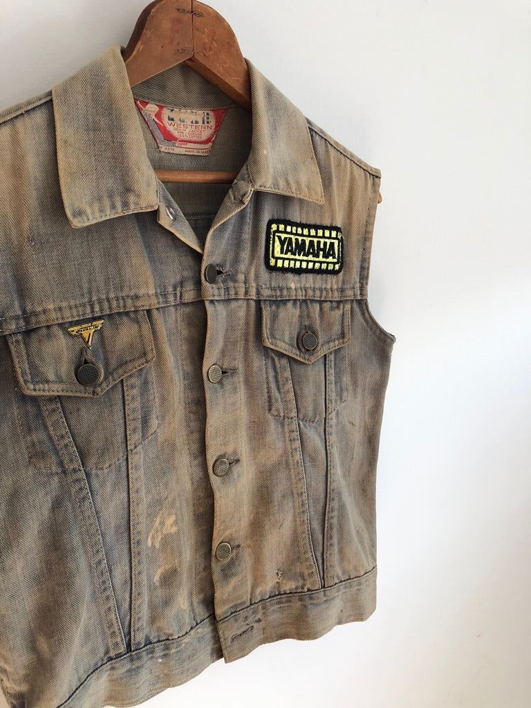 70's Chopped Denim Custom Yamaha Vest