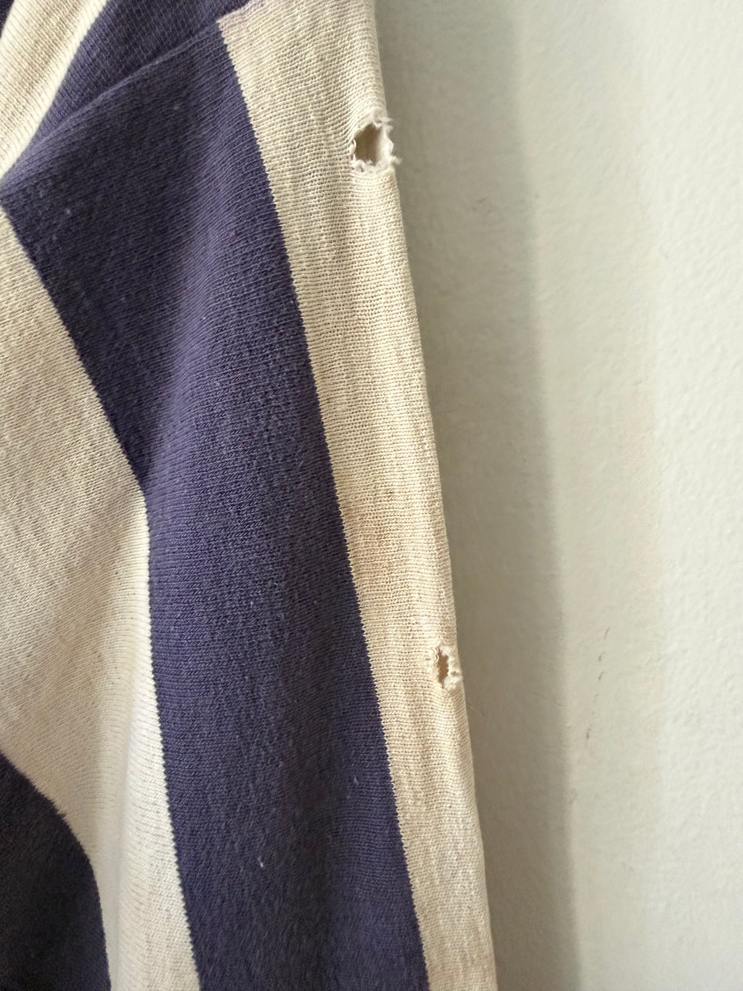60's #9 Striped Cotton Collared Jersey