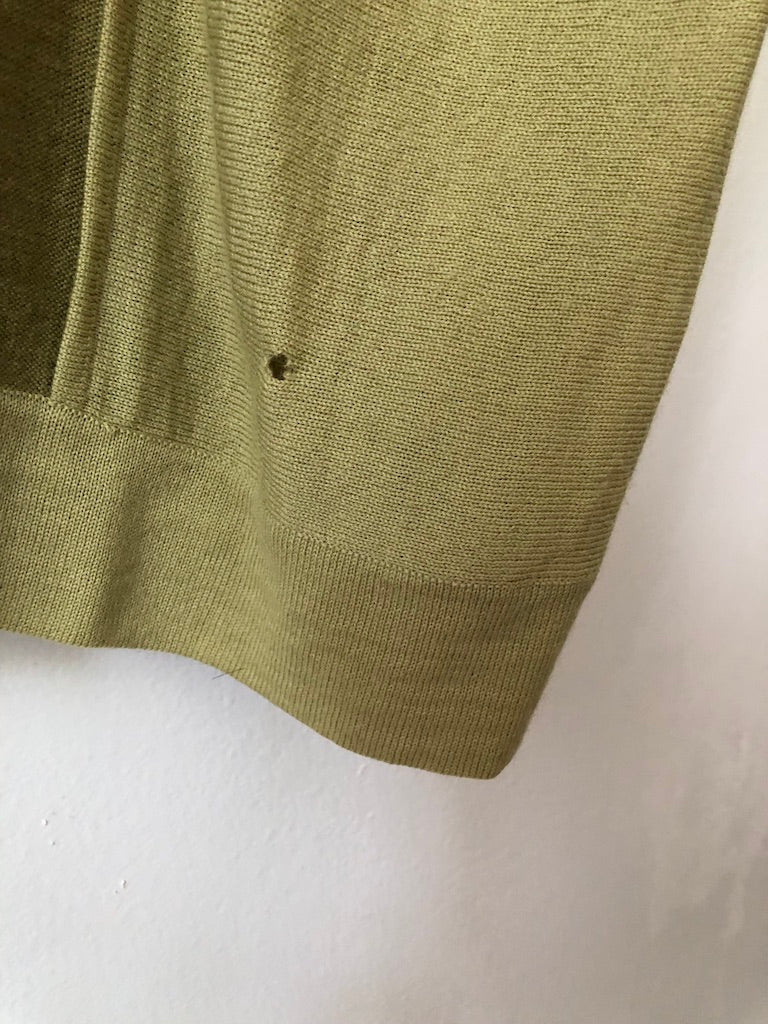 70's Wool Geometric Distressed Button Up Polo
