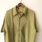 70's Wool Geometric Distressed Button Up Polo