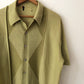 70's Wool Geometric Distressed Button Up Polo