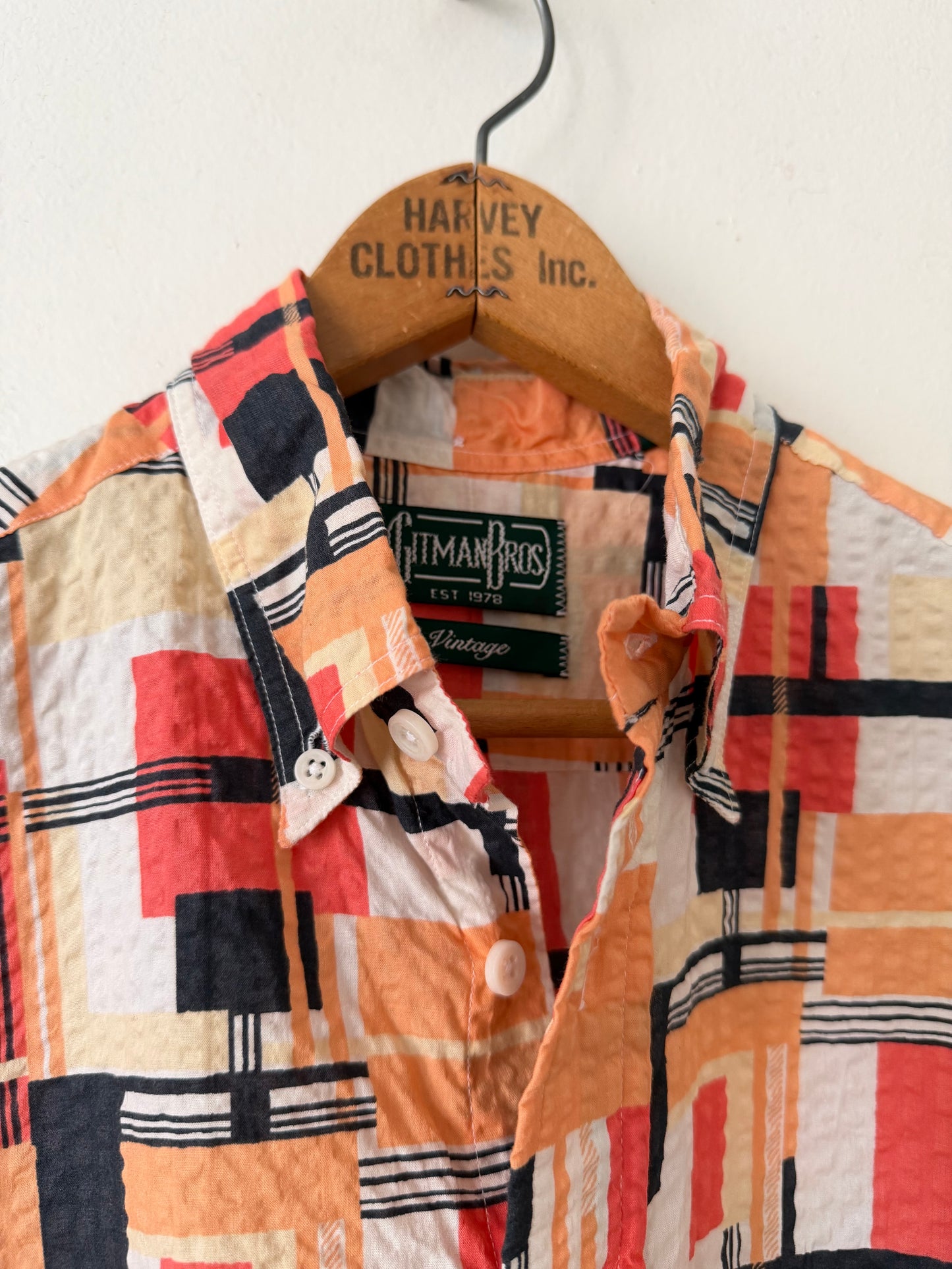 Gitman Bros Geometric Seersucker Shirt