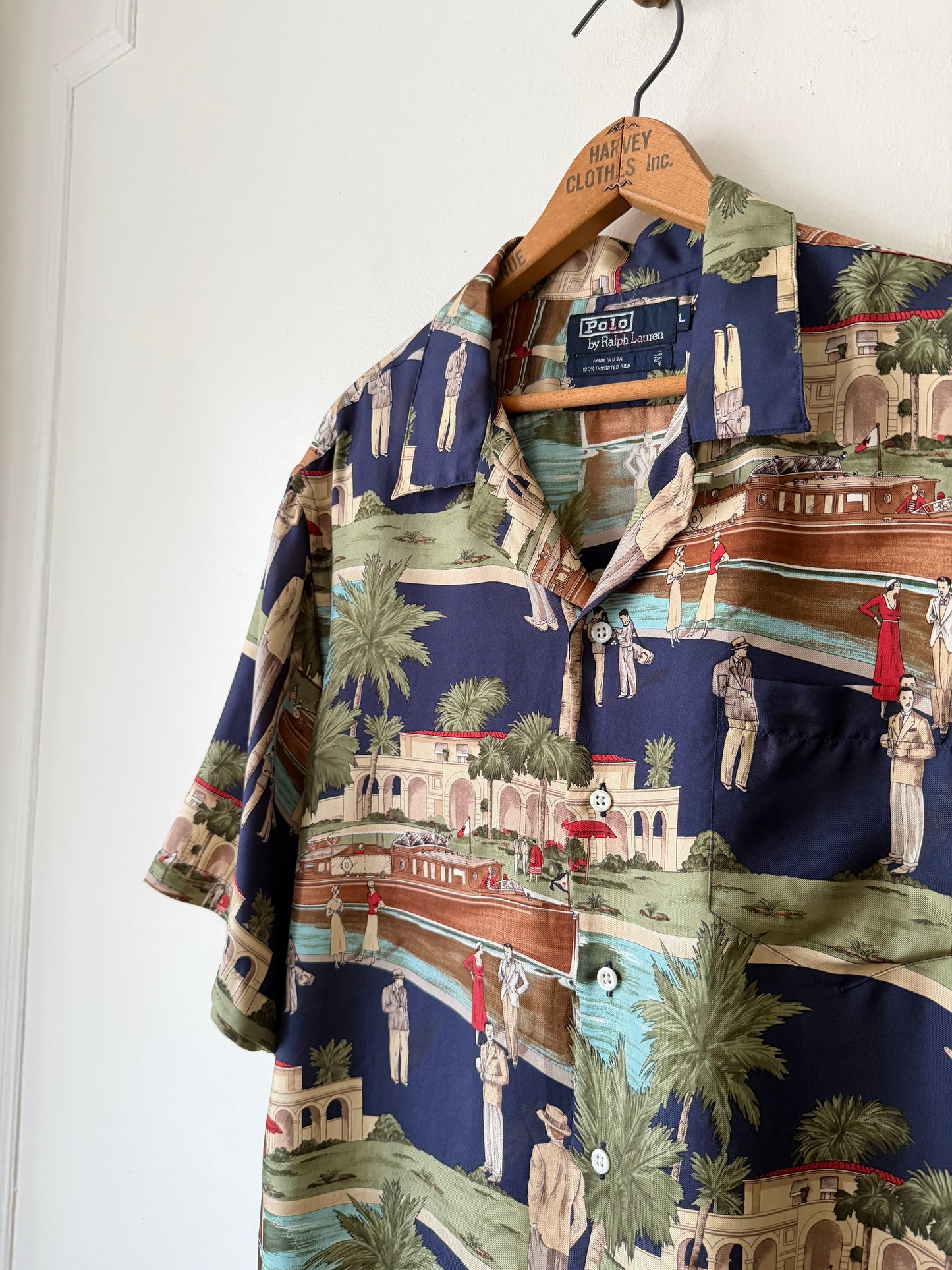 80's Polo Ralph Lauren Silk Graphic Shirt