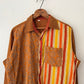 80's Scrap Pattern Paneled Shirt