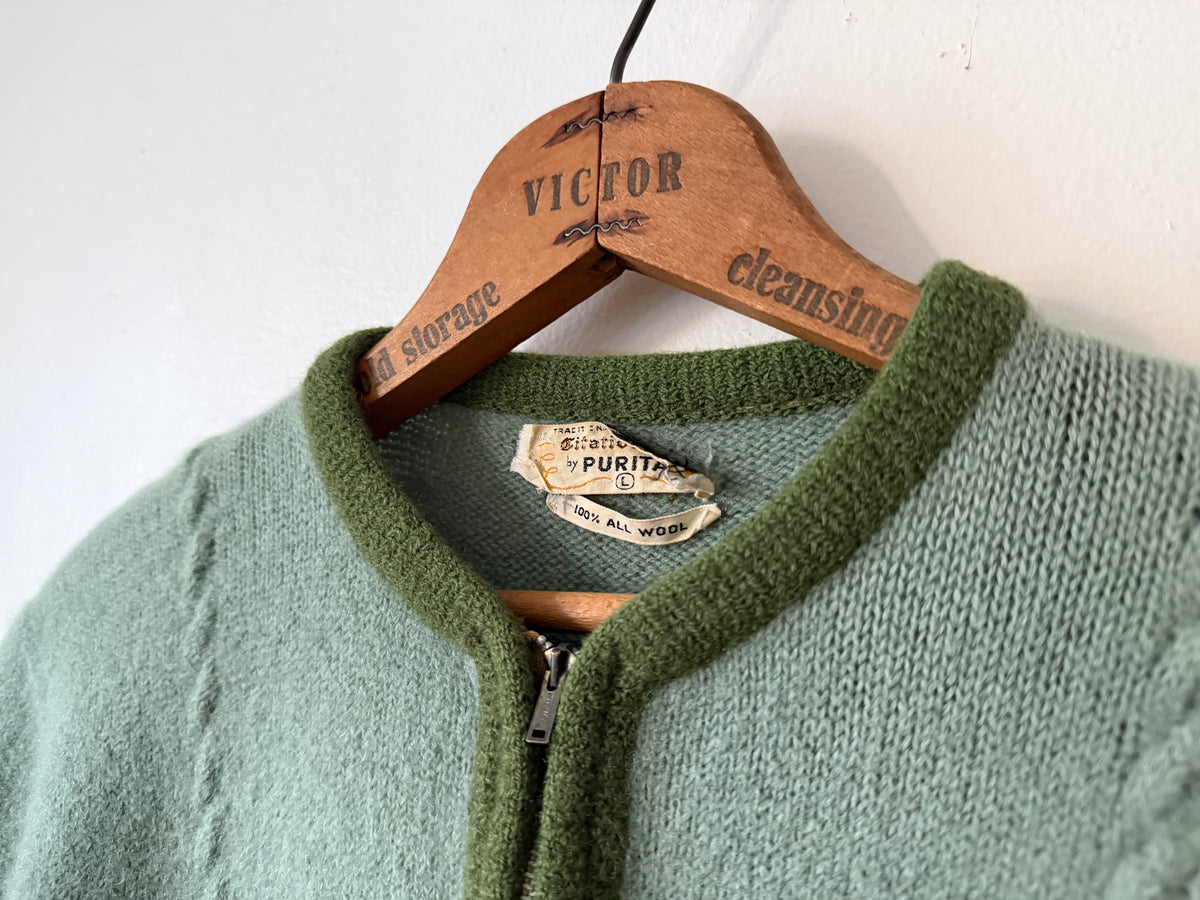 60's Puritan Wool Zip Up Sweater