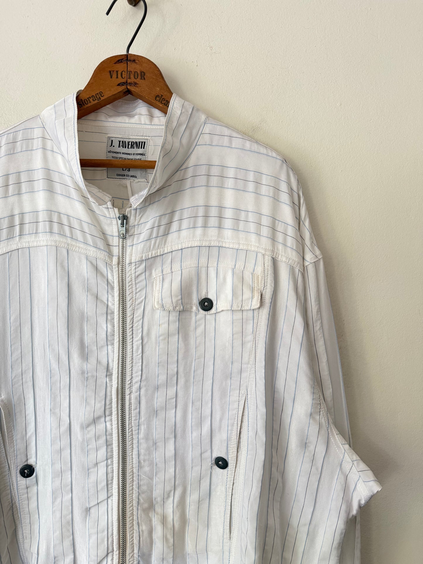 80's J. Taverniti Pompiste Striped Zip Jacket