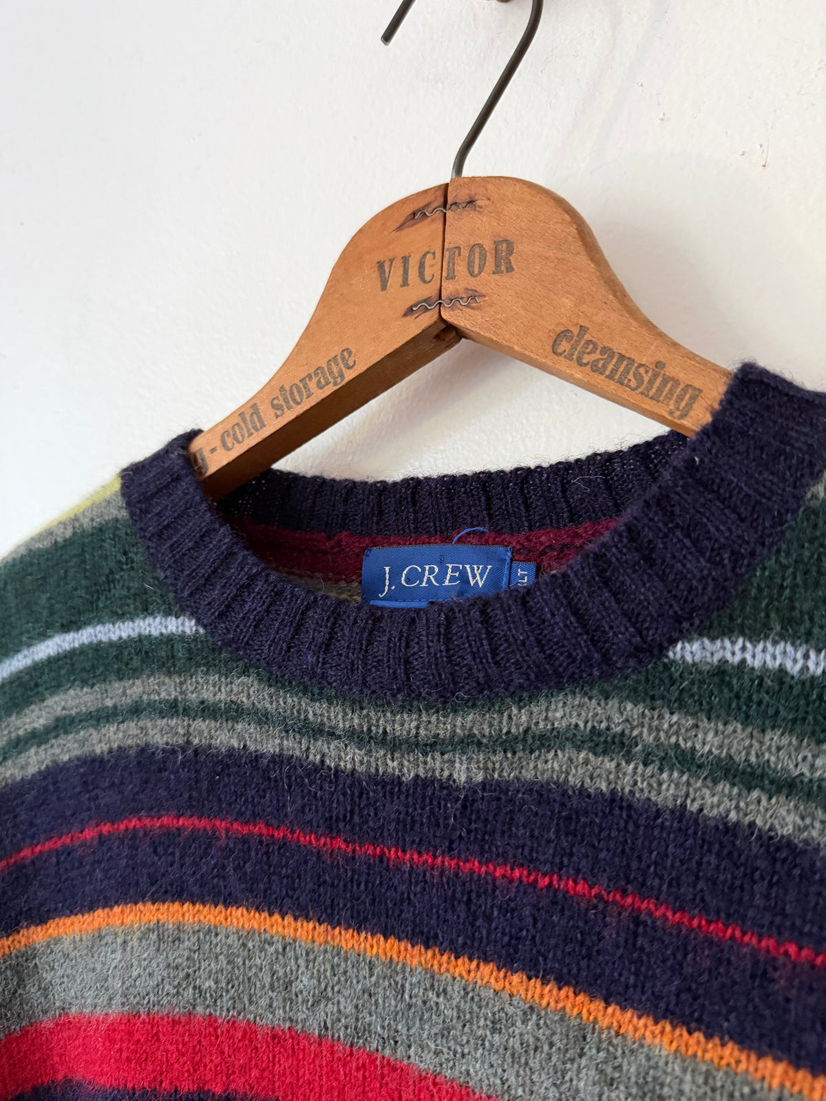 90's J Crew Colorful Striped Wool Sweater