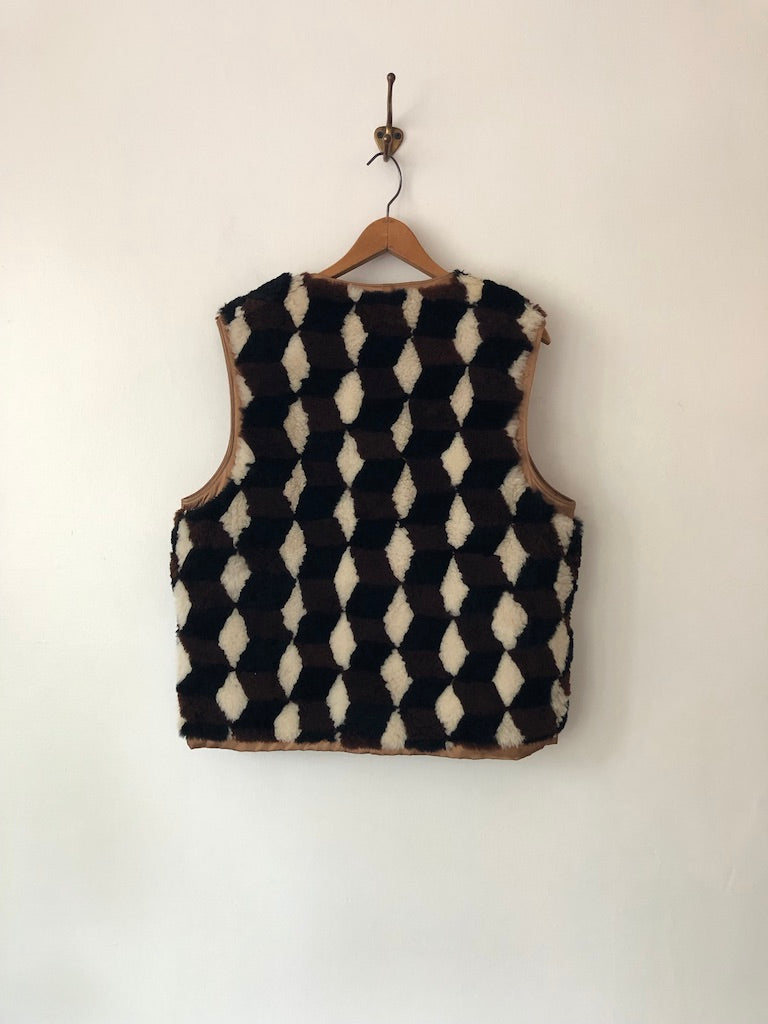 60's Geometric Sherpa Reversible Vest