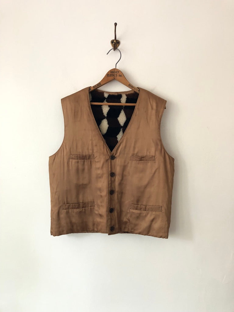 60's Geometric Sherpa Reversible Vest