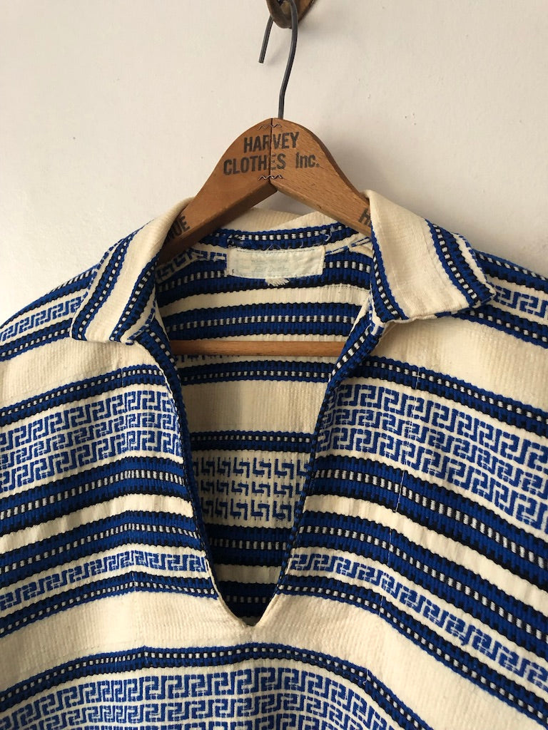 80's Greek Embroidered Striped Sailor Shirt