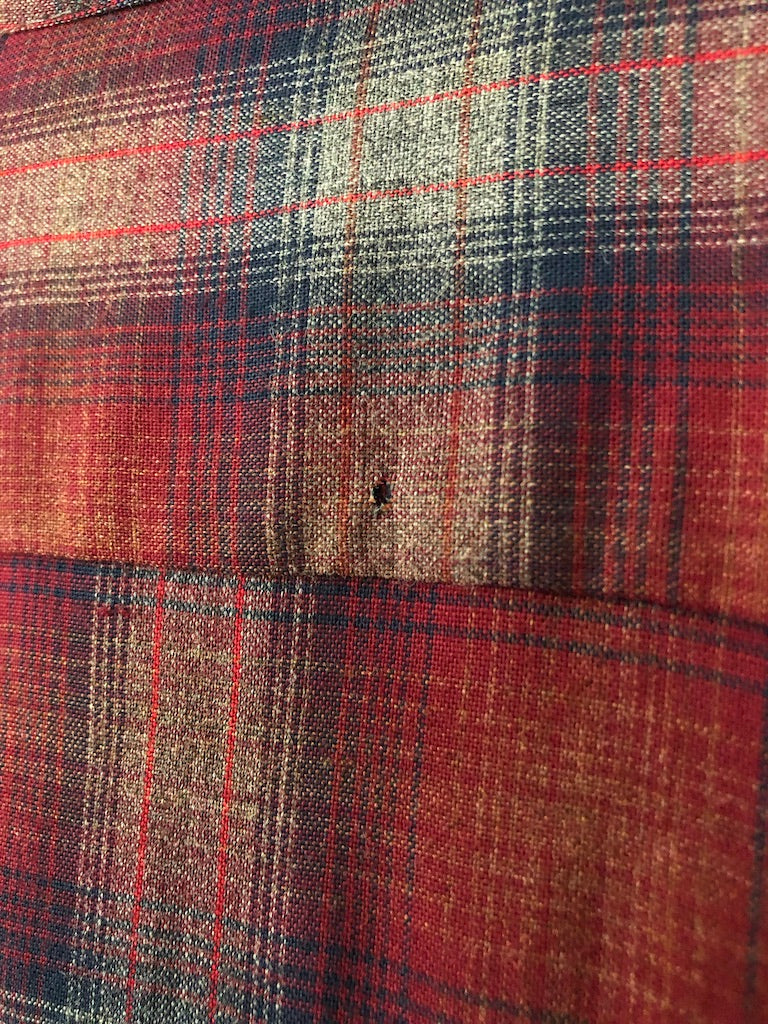 70's Hansom Rayon Shadow Plaid Flannel Shirt