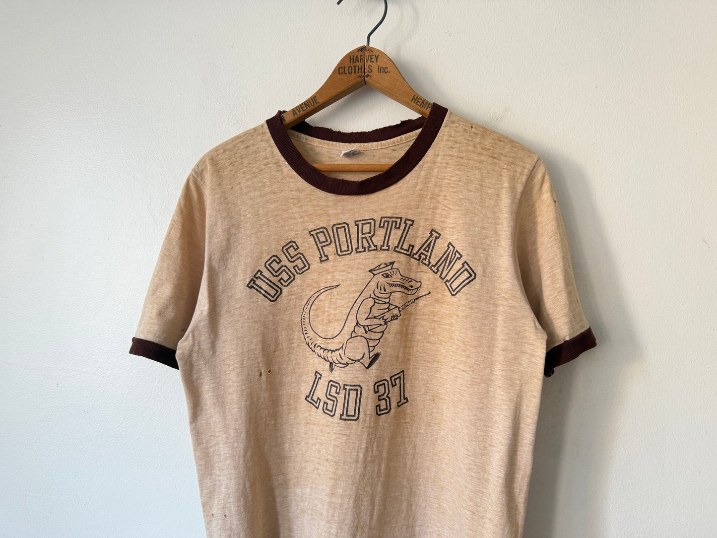 70's Artex U.S. Navy USS Portland Ringer Shirt