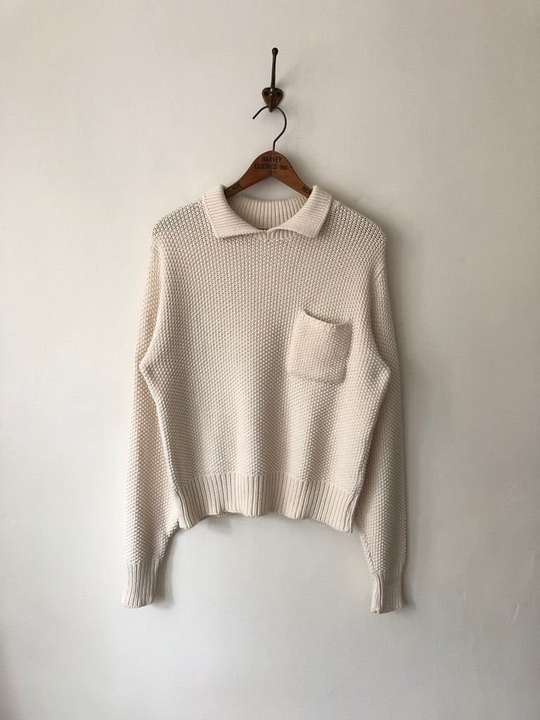 80's L.L. Bean Fisherman Collared Pocket Sweater