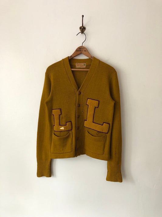 40's Lamb Knit Wool Letterman Cardigan