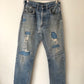 70's Levi's 505 Redline Selvedge Patch Repaired Denim Jeans