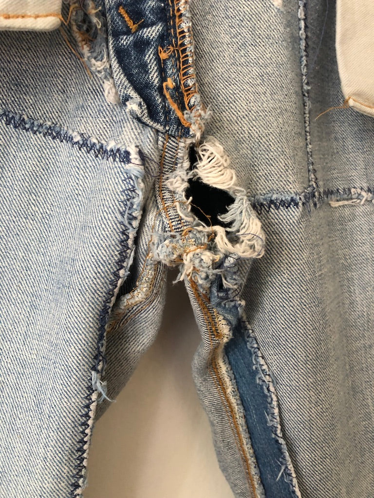 70's Levi's 505 Redline Selvedge Patch Repaired Denim Jeans