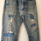 70's Levi's 505 Redline Selvedge Patch Repaired Denim Jeans