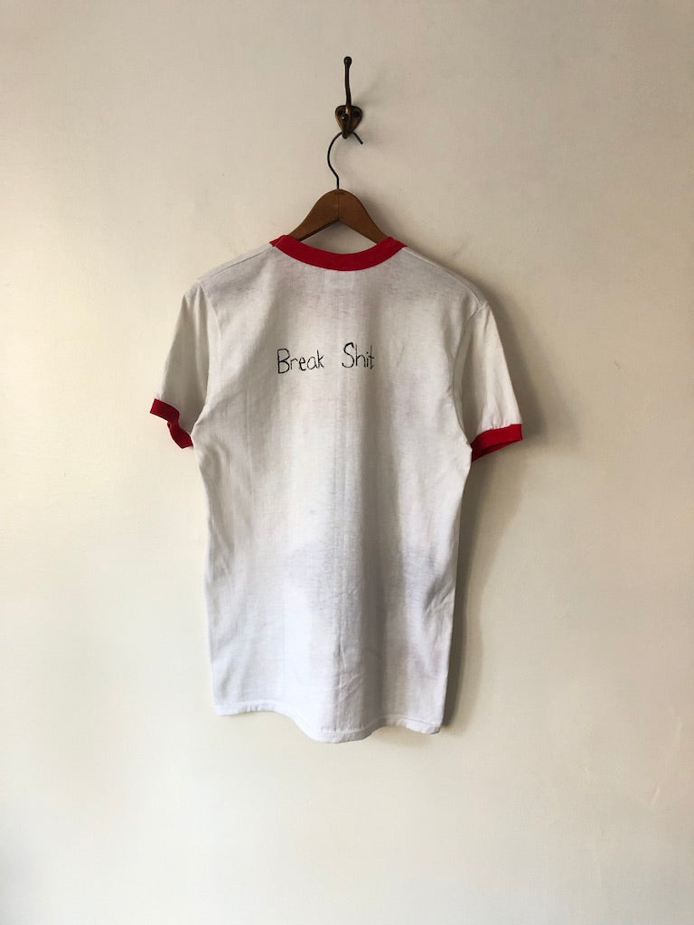 80's Custom Punk Lou Reed Hand Drawn Ringer Shirt