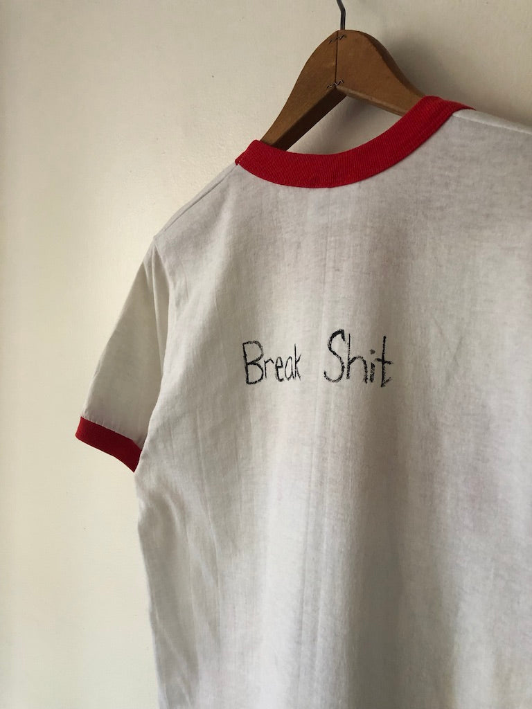 80's Custom Punk Lou Reed Hand Drawn Ringer Shirt