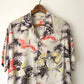 50's Manhattan Crane Print Rayon Hawaiian Shirt