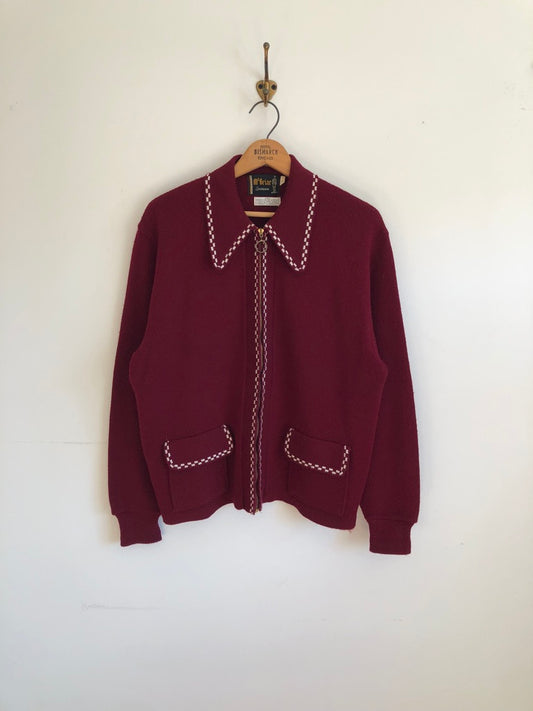 70's McBriar Sportswear Checkered Outline Acrylic Sweater
