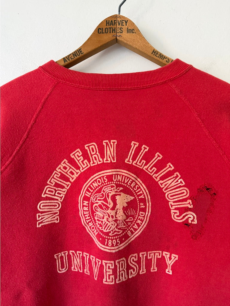 60's Northern Illinois University Flocked Sweatshirt